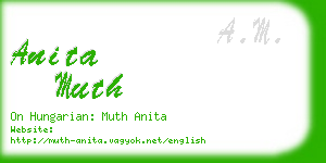 anita muth business card